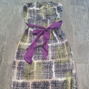 Anthropologie mid length strapless dress